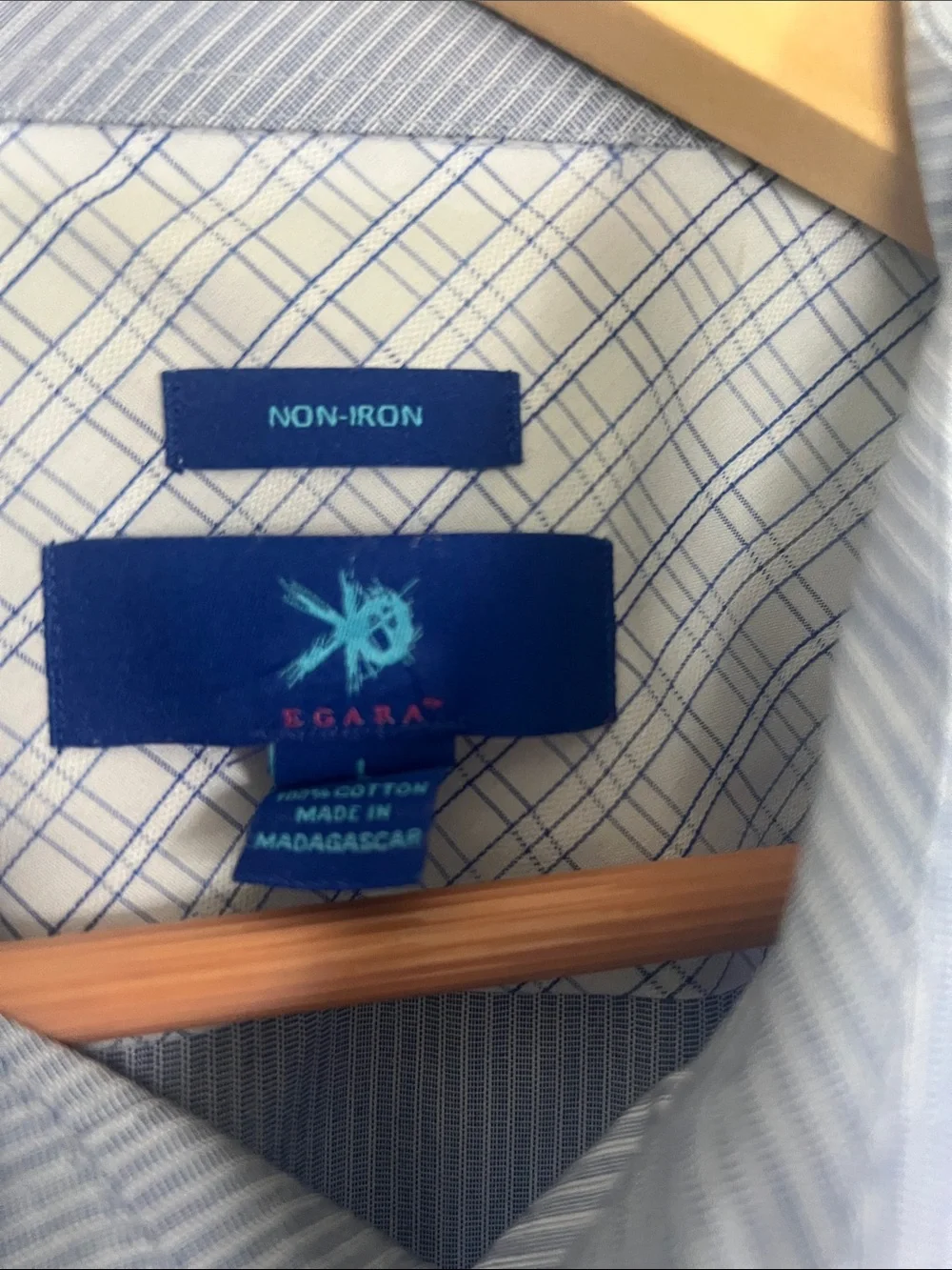 Egara Light Blue Pinstripe Men’s Dress Shirt